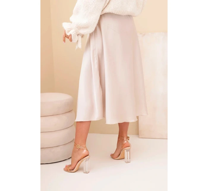 Dámská viskózová sukně rozšířená tmavě béžová Dámská viskózová sukně rozšířená tmavě béžová