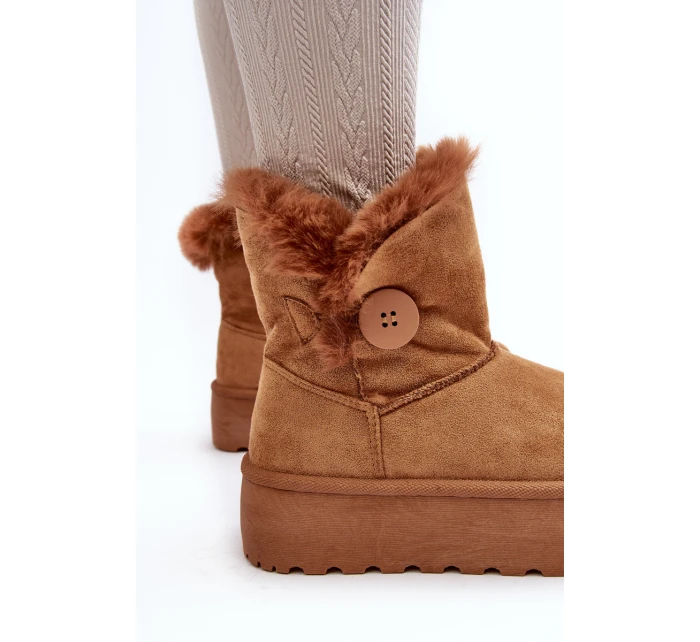 Dámské sněžné boty s platformou s kožešinou Camel Wikasem Dámské sněžné boty s platformou s kožešinou Camel Wikasem
