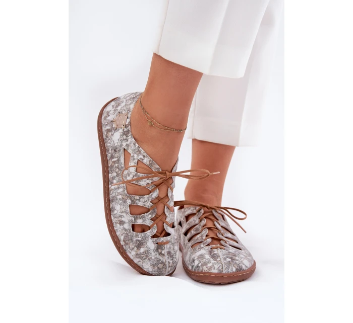 Kožené Baletky S Výřezy Maciejka 06835-25/00-1 Zlaté