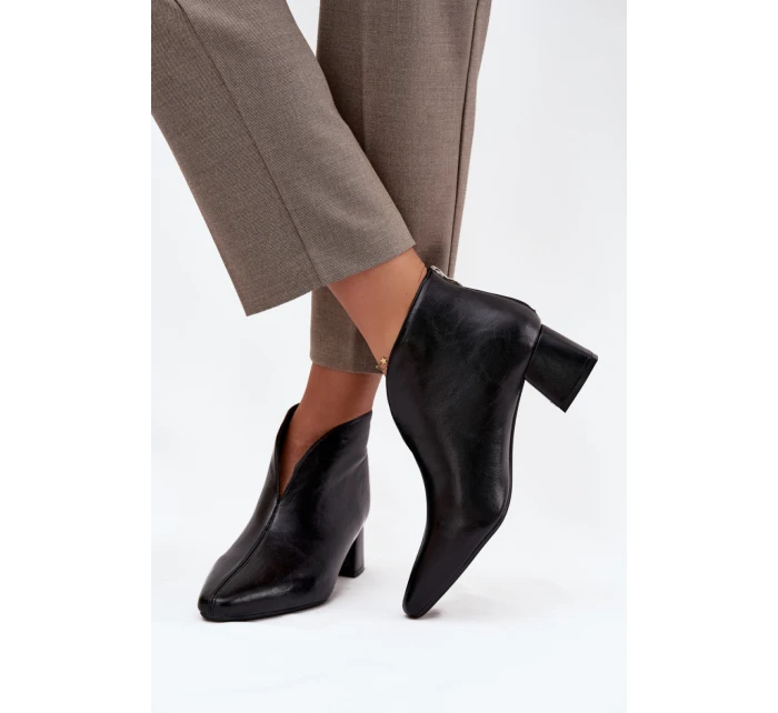 Dámské polobotky na podpatku C-952 Černá - BELLUCCI
