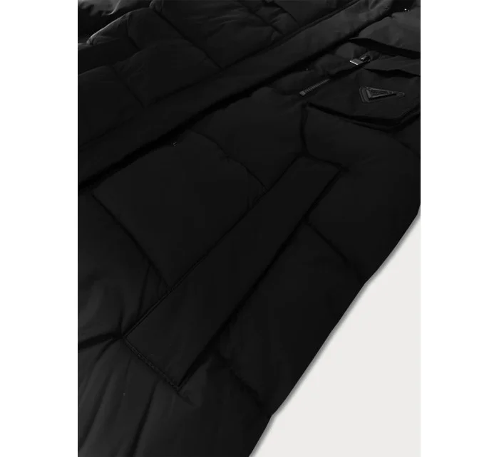 Černá zimní bunda z různých spojených materiálů Libland (7820) Černá zimní bunda z různých spojených materiálů Libland (7820)