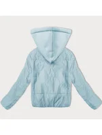 Světle modrá krátká dámská bunda s kapucí model 21066750 - J.STYLE