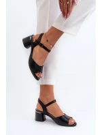 Dámské sandály na nízkém podpatku z ekologické kůže Sergio Leone SK876 Černé