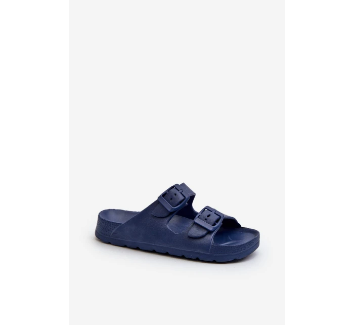 Lehké dětské pěnové sandály s přezkami v modré barvě Adirnaca