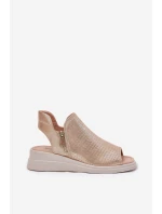 Dámské Sandály Na Klínu Zlaté Mevinette Dámské Sandály Na Klínu Zlaté Mevinette