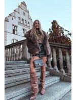 Vlněné Kozačky na Podpatku z Eko  Tmavě Béžové model 21757785 - Boto