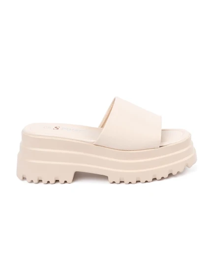 Pěkné  nazouváky dámské Jasnobeżowy platforma