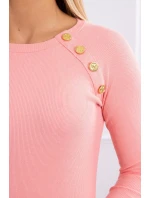 Šaty s ozdobnými knoflíky meruňková Šaty s ozdobnými knoflíky meruňková