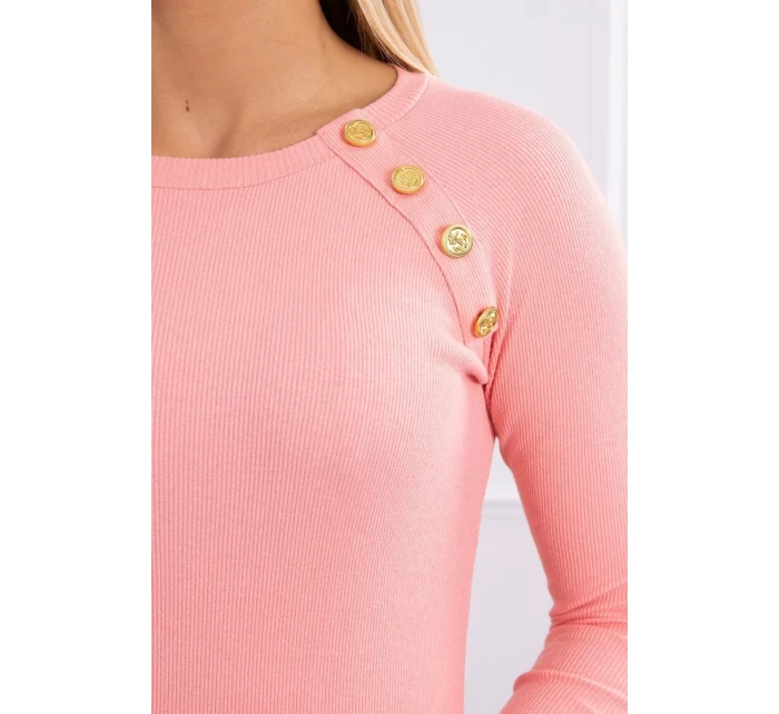 Šaty s ozdobnými knoflíky meruňková Šaty s ozdobnými knoflíky meruňková