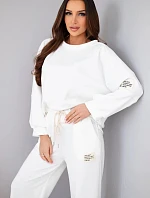 Dámská souprava máslo mikina + kalhoty bílý