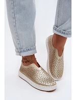 Otevřené Slip-on Sandály na Platformě Zlaté Glamma