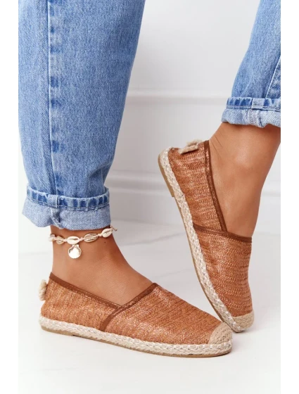 Espadrilky Na Slaměné Podrážce Lu Boo Hnědé Espadrilky Na Slaměné Podrážce Lu Boo Hnědé