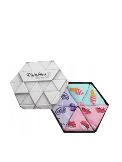 Duhové Rainbow Socks Ponožky Sladkosti V Krabičce 3 Párů