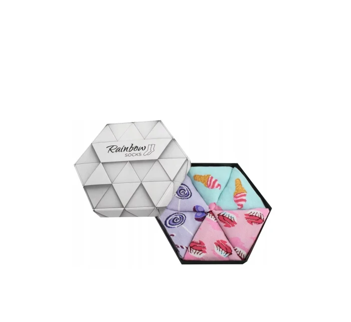 Duhové Rainbow Socks Ponožky Sladkosti V Krabičce 3 Párů Duhové Rainbow Socks Ponožky Sladkosti V Krabičce 3 Párů