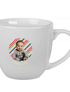 Personalizovaný keramický hrníček 400 ml s výřezem fotky na podkladu