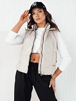 Dámská prošívaná vesta TREOS světle šedá FashionStreet TY4217