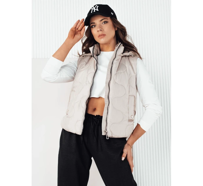 Dámská prošívaná vesta světle šedá Dstreet model 21974282 - FashionStreet