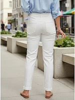 Dámské džíny mom fit s vysokým pasem bílé FashionStreet uy2959