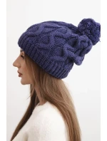 Dámská zimní čepice vlněná s krystaly a vzorem model 21859323 mocca - K-Fashion