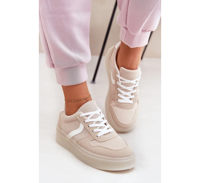 Nízké Dámské Tenisky Na Platformě Béžové model 21689166 - EVENTO Nízké Dámské Tenisky Na Platformě Béžové model 21689166 - EVENTO