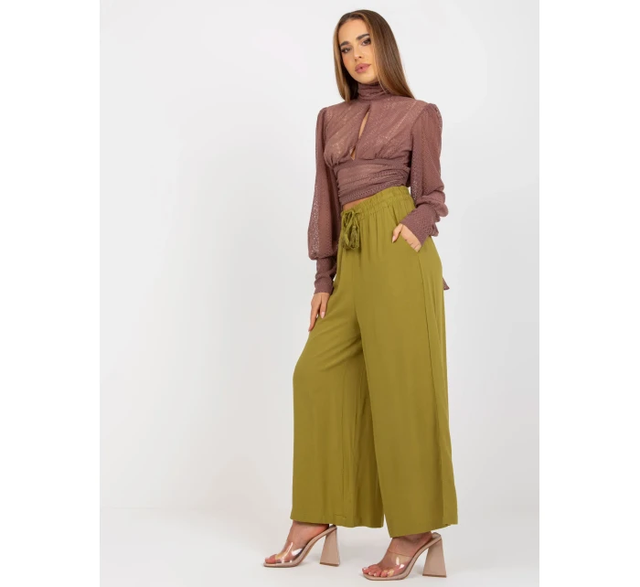 Kalhoty D73761M62237A olivově zelená