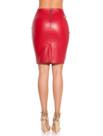 Sexy leather look pencil skirt