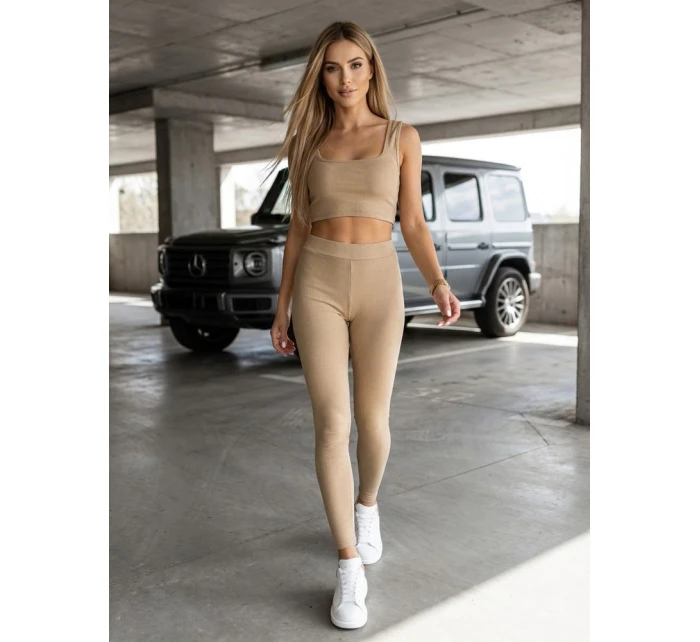 Dámská tepláková souprava 3 v 1 oversize MAYALAN beige FashionStreet AY0942