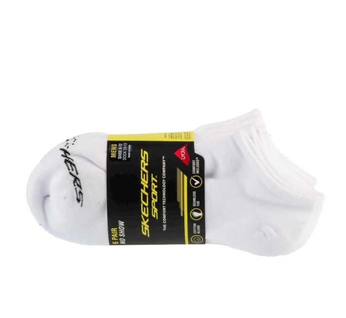 Skechers 6ks Pánské bavlněné ponožky S117809-WHT White 41-46 Skechers 6ks Pánské bavlněné ponožky S117809-WHT White 41-46