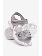 Dětské sandály na suchý zip Big Star model 21610582 stříbrne - Big Star Shoes Dětské sandály na suchý zip Big Star model 21610582 stříbrne - Big Star Shoes