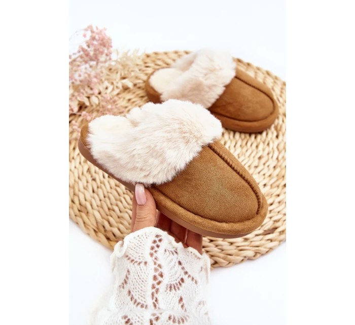 Dětské pantofle s kožešinou Camel model 21642930 - Boto