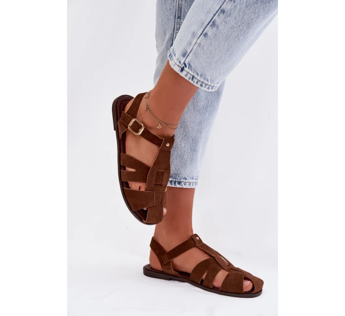 Dámské sandály Ploché Hnědé model 21960883 - Boto Dámské sandály Ploché Hnědé model 21960883 - Boto