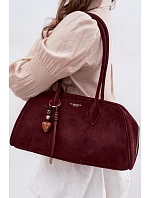 semišová kabelka s přívěskem Bordó model 22111502 - Flora&Co