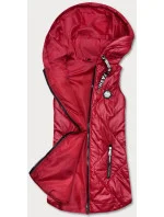 Červená dámská vesta s kapucí model 18822947 - S'WEST Červená dámská vesta s kapucí model 18822947 - S'WEST