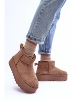 Kůže Sněhové Boty Na Platformě Tmavě Hnědé model 21630216 - Boto Kůže Sněhové Boty Na Platformě Tmavě Hnědé model 21630216 - Boto