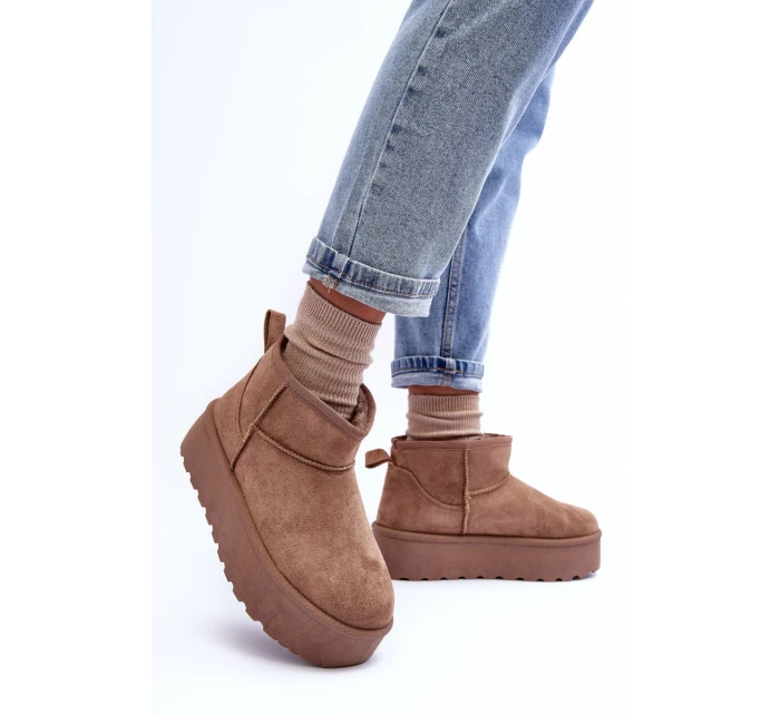 Kůže Sněhové Boty Na Platformě Tmavě Hnědé model 21630216 - Boto Kůže Sněhové Boty Na Platformě Tmavě Hnědé model 21630216 - Boto