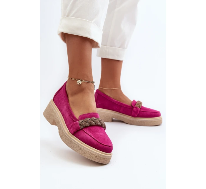 Dámské semišové mokasíny s ozdobou model 21652525 - Zazoo