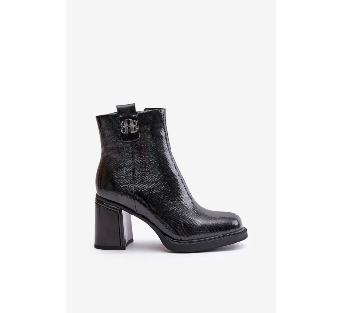 Hadí dámské botky na podpatku z přírodní kůže černé Vinceza 66670 Hadí dámské botky na podpatku z přírodní kůže černé Vinceza 66670