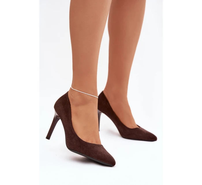 Eko semišové lodičky Sergio Leone 1336 čokoládové Eko semišové lodičky Sergio Leone 1336 čokoládové