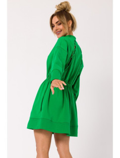 model 18383325 Šaty na zip s ozdobným šněrováním zelené - Moe