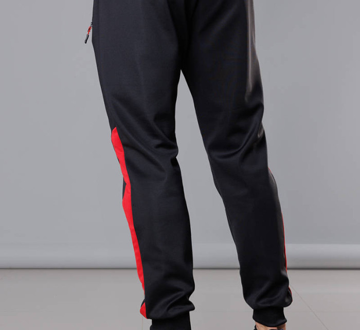Černo-červené pánské teplákové kalhoty se vsadkami (8K172)