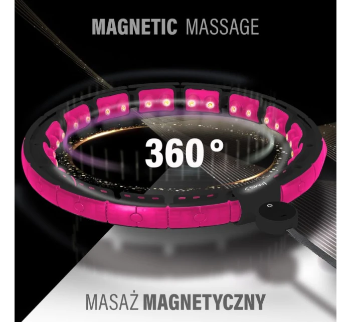 HHM16 HULA HOP ČERNÁ/RŮŽOVÁ S MAGNETY A ZÁVAŽÍM + POČÍTADLO HMS HHM16 HULA HOP ČERNÁ/RŮŽOVÁ S MAGNETY A ZÁVAŽÍM + POČÍTADLO HMS