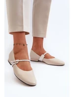 Dámské kožené na ploché podrážce  béžové model 21656270 - Laura Messi