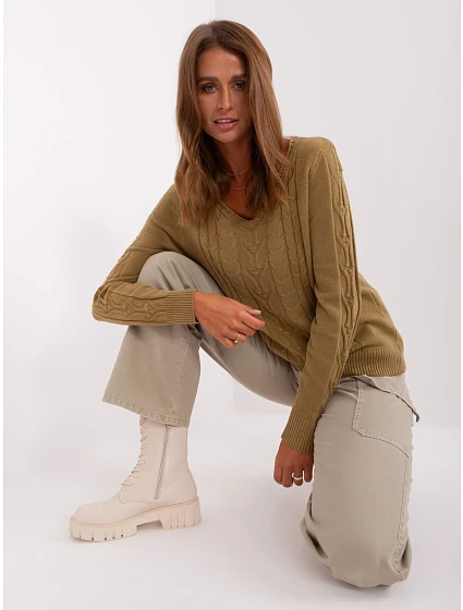 Sweter AT SW model 18895491 oliwkowy - FPrice