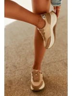 Dámské semišové tenisky na platformě Big Star HI-POLY SYSTEM – tmavě béžové