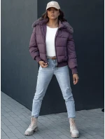 Dámská prošívaná zimní bunda s kožešinou COLDPACK fialová FashionStreet TY4431