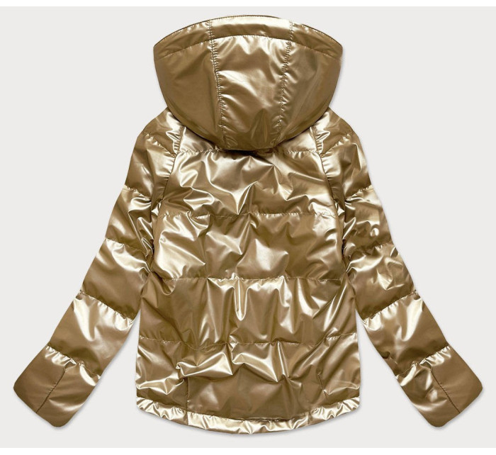 Zlatá dámská lesklá bunda oversize model 16149490 - 6&8 Fashion