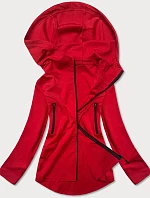 Červená mikina s asymetrickou spodní částí (HD153-05)