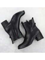 Dámské kozačky s podpatkem zateplené černé model 21905135 - VINCEZA