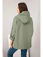 Dámská jarní bunda s kapucí a model 22281585 khaki - K-Fashion