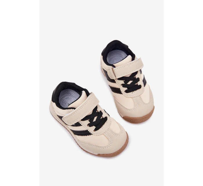 Dětské Sneakersy Sportovní Boty Na Suchý Zip Béžové Viona Dětské Sneakersy Sportovní Boty Na Suchý Zip Béžové Viona